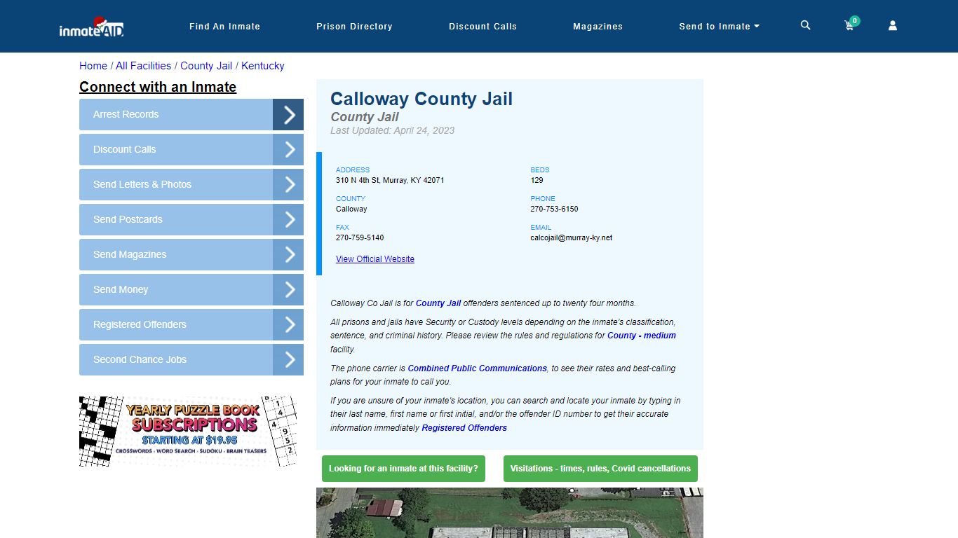 Calloway County Jail - Inmate Locator - Murray, KY